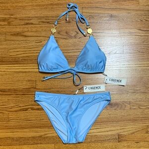 L’AGENCE swimsuit - sky blue bikini set, Annabelle / Nicole underwire bikini